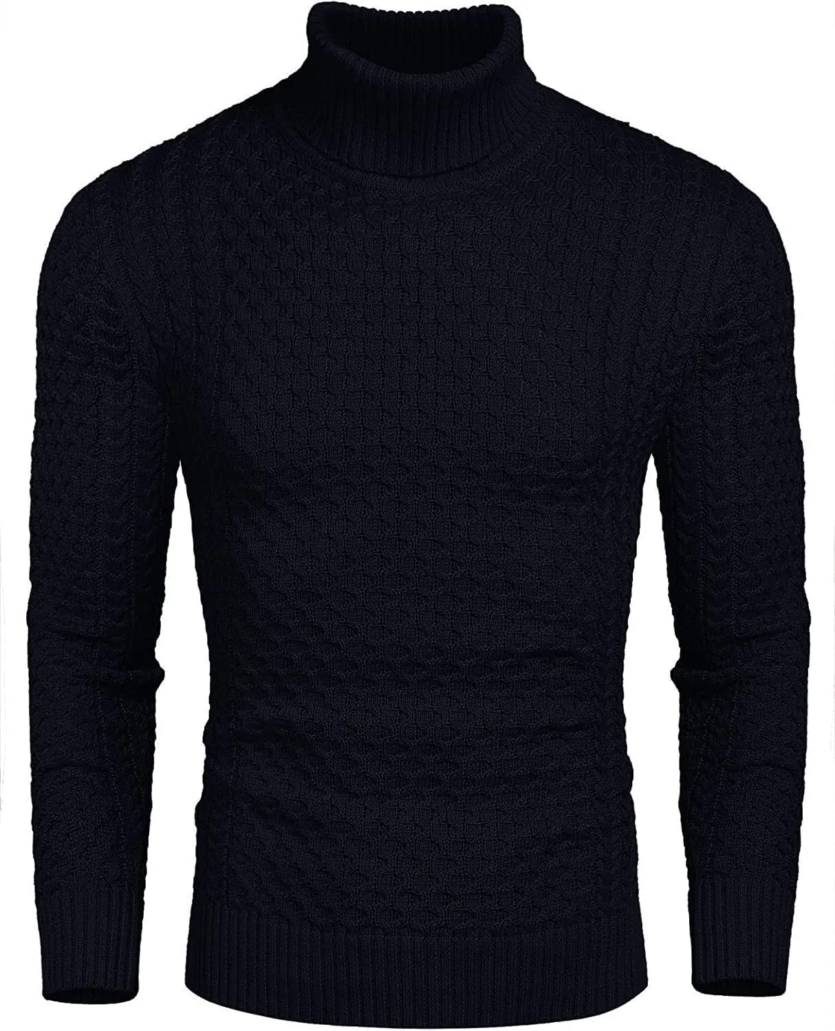 Slim Fit Turtleneck Knitted Twisted Pullover Sweaters (US Only)