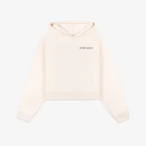 SPORTY & RICH | WMN'S H&W CLUB CROPPED HOODIE { CREAM/NAVY