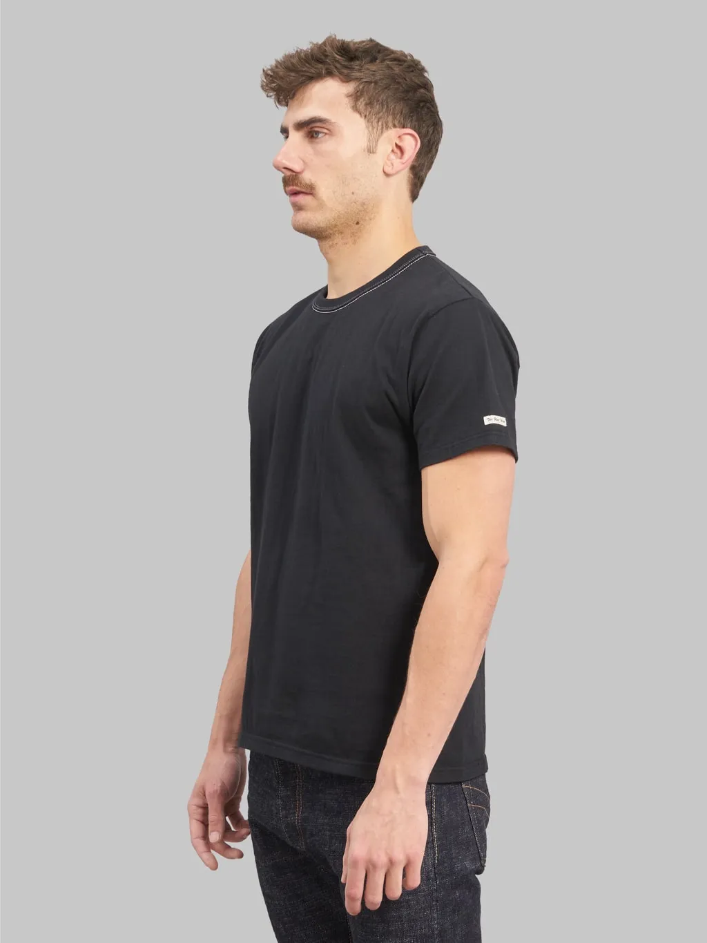 The Flat Head Loopwheeled Heavyweight Plain T-Shirt Black