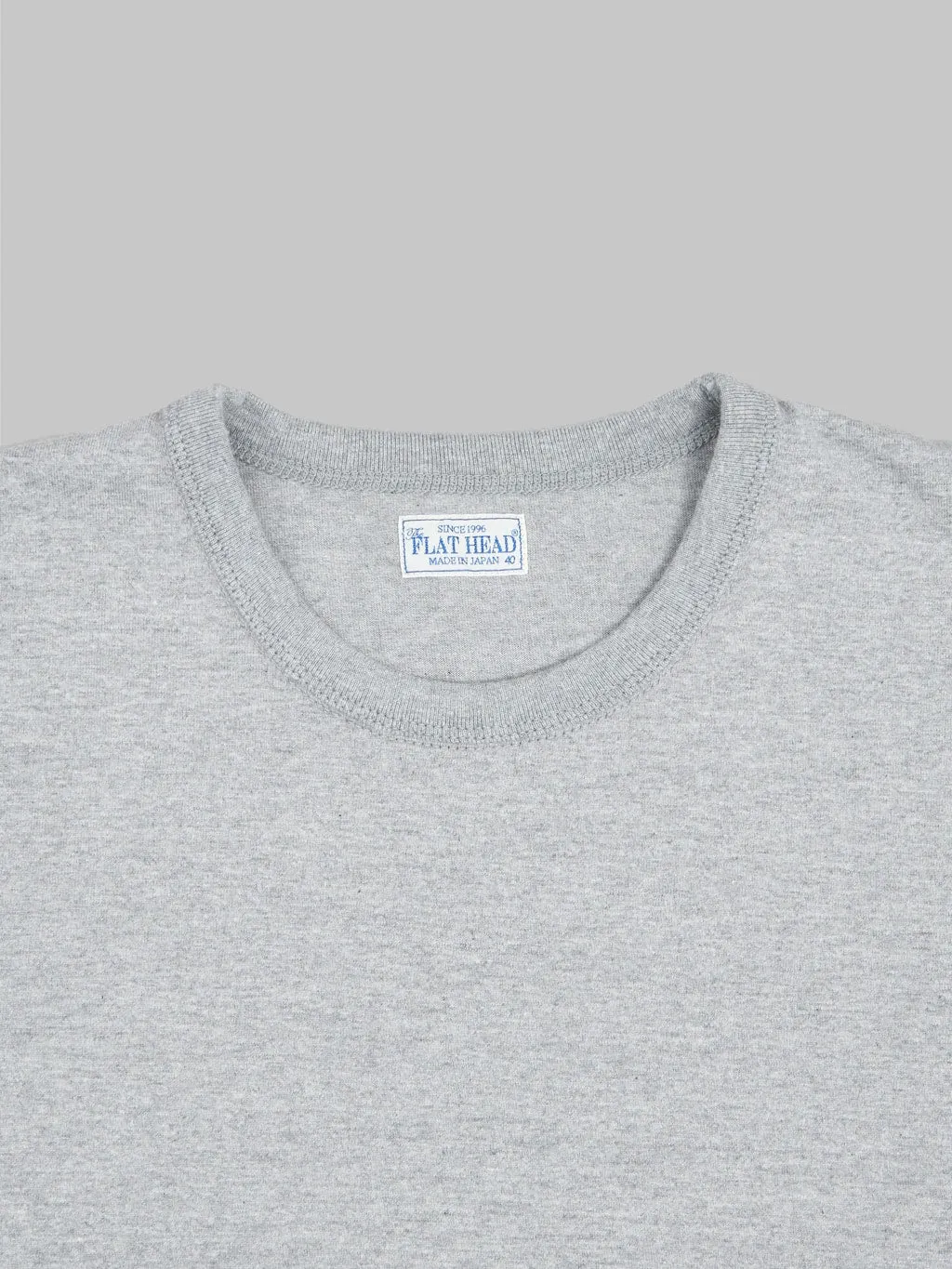 The Flat Head Loopwheeled Heavyweight Plain T-Shirt Grey