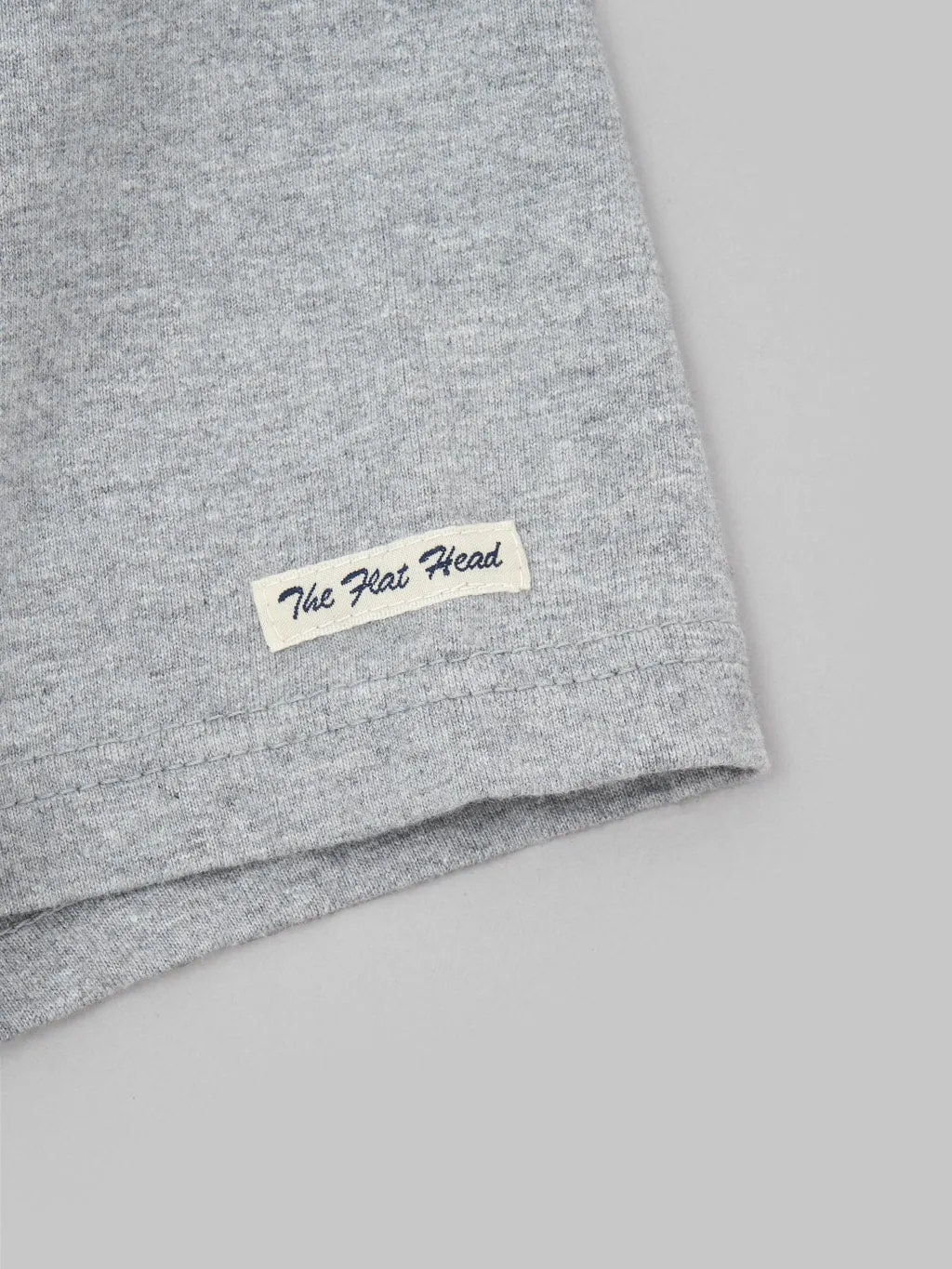 The Flat Head Loopwheeled Heavyweight Plain T-Shirt Grey