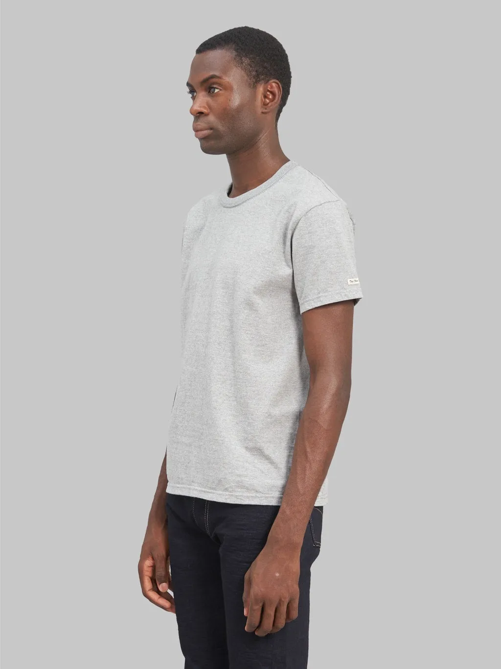 The Flat Head Loopwheeled Heavyweight Plain T-Shirt Grey