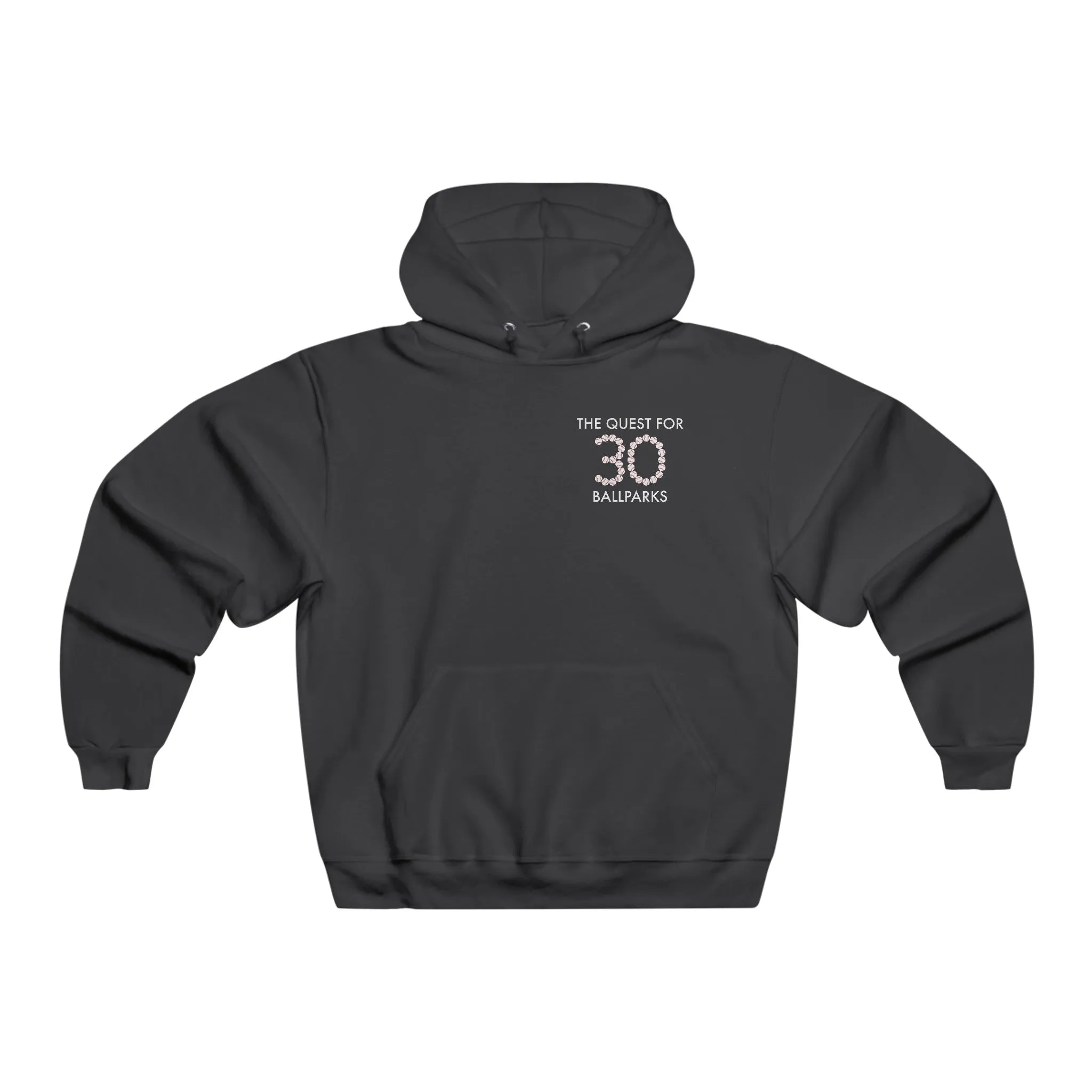 The Quest for 30 Ballparks Hoodie (Check Off Your Ballpark Progress) | At The Ballpark Apparel