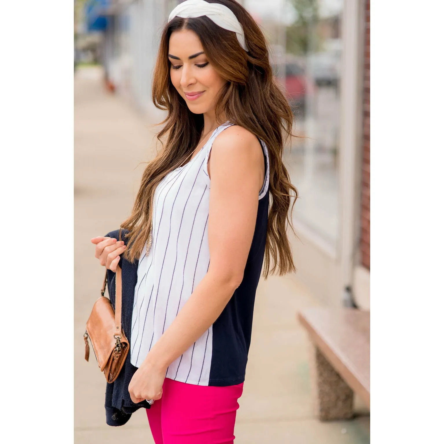 Thin Striped Front Tank