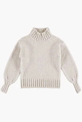 Tocoto Vintage Turtleneck Girls Sweater - Beige (Size 8 left)