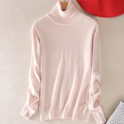 VenusFox Cashmere Turtleneck Knitted Sweater