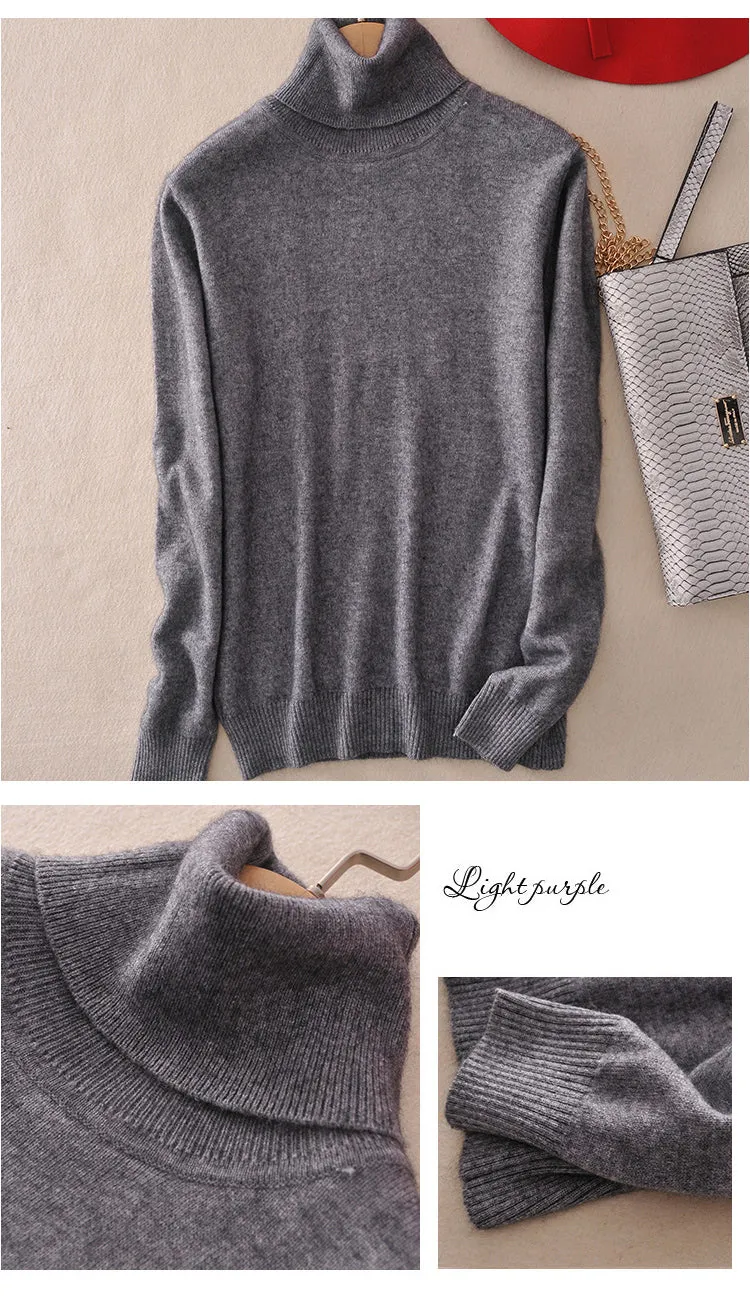 VenusFox Cashmere Turtleneck Knitted Sweater