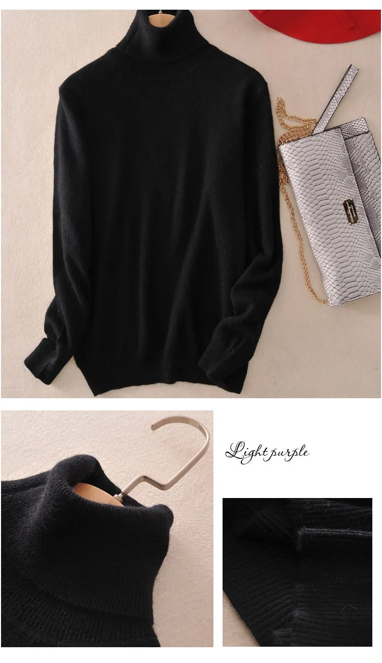 VenusFox Cashmere Turtleneck Knitted Sweater