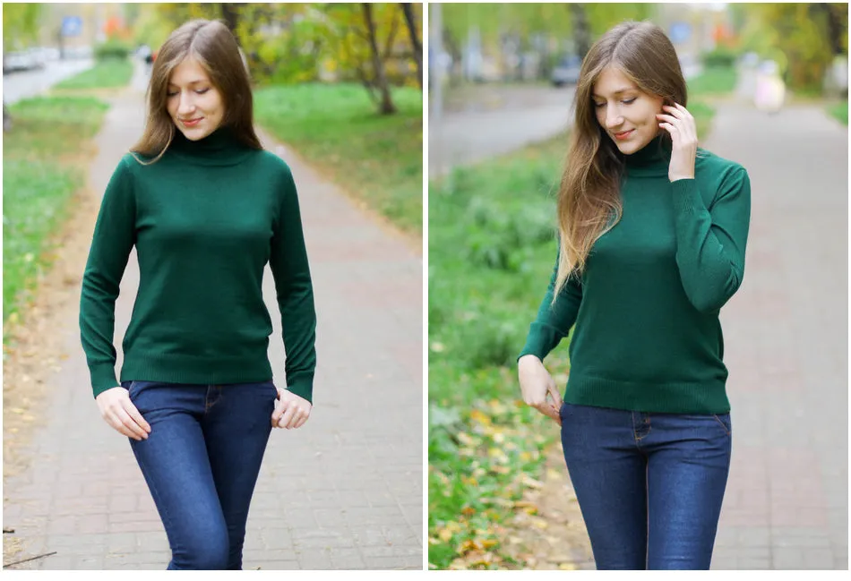 VenusFox Cashmere Turtleneck Knitted Sweater