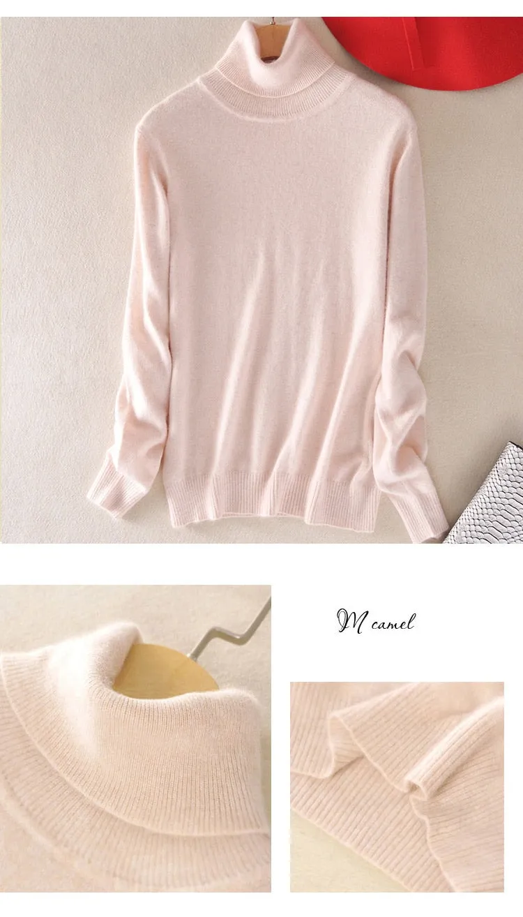 VenusFox Cashmere Turtleneck Knitted Sweater