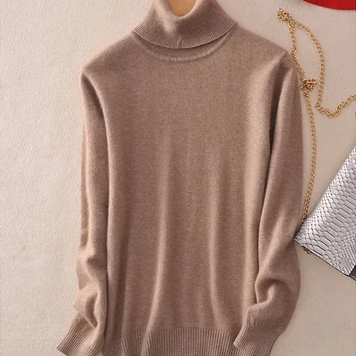 VenusFox Cashmere Turtleneck Knitted Sweater