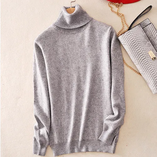 VenusFox Cashmere Turtleneck Knitted Sweater