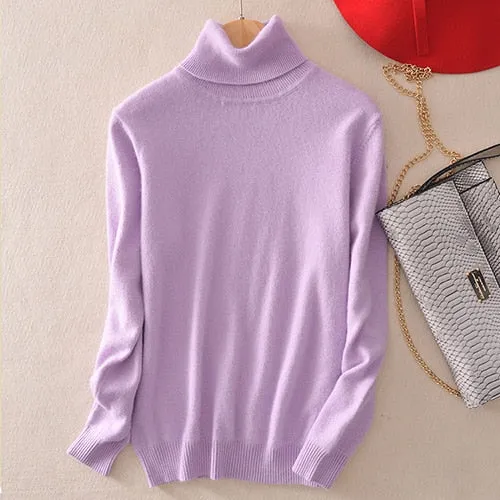 VenusFox Cashmere Turtleneck Knitted Sweater