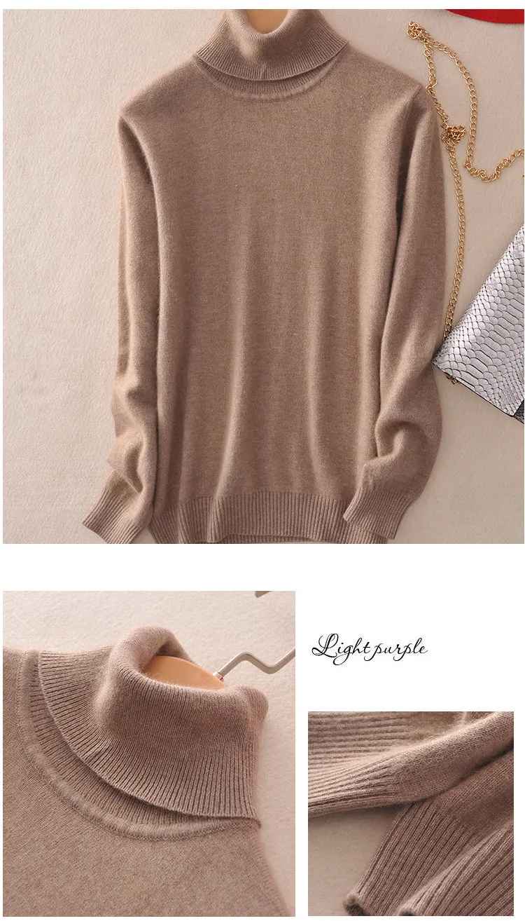 VenusFox Cashmere Turtleneck Knitted Sweater