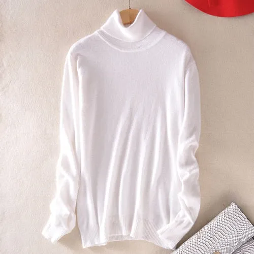 VenusFox Cashmere Turtleneck Knitted Sweater