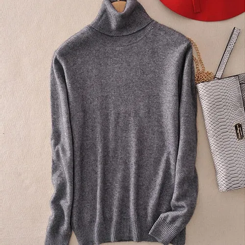 VenusFox Cashmere Turtleneck Knitted Sweater