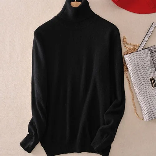 VenusFox Cashmere Turtleneck Knitted Sweater