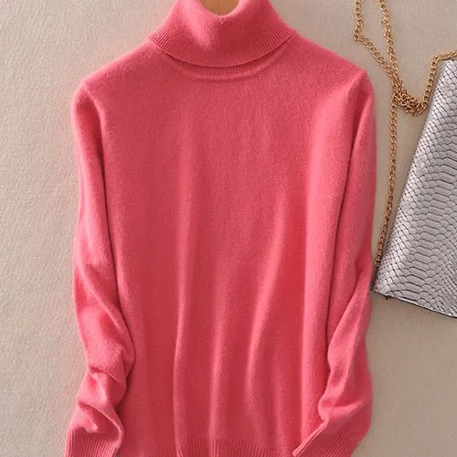 VenusFox Cashmere Turtleneck Knitted Sweater