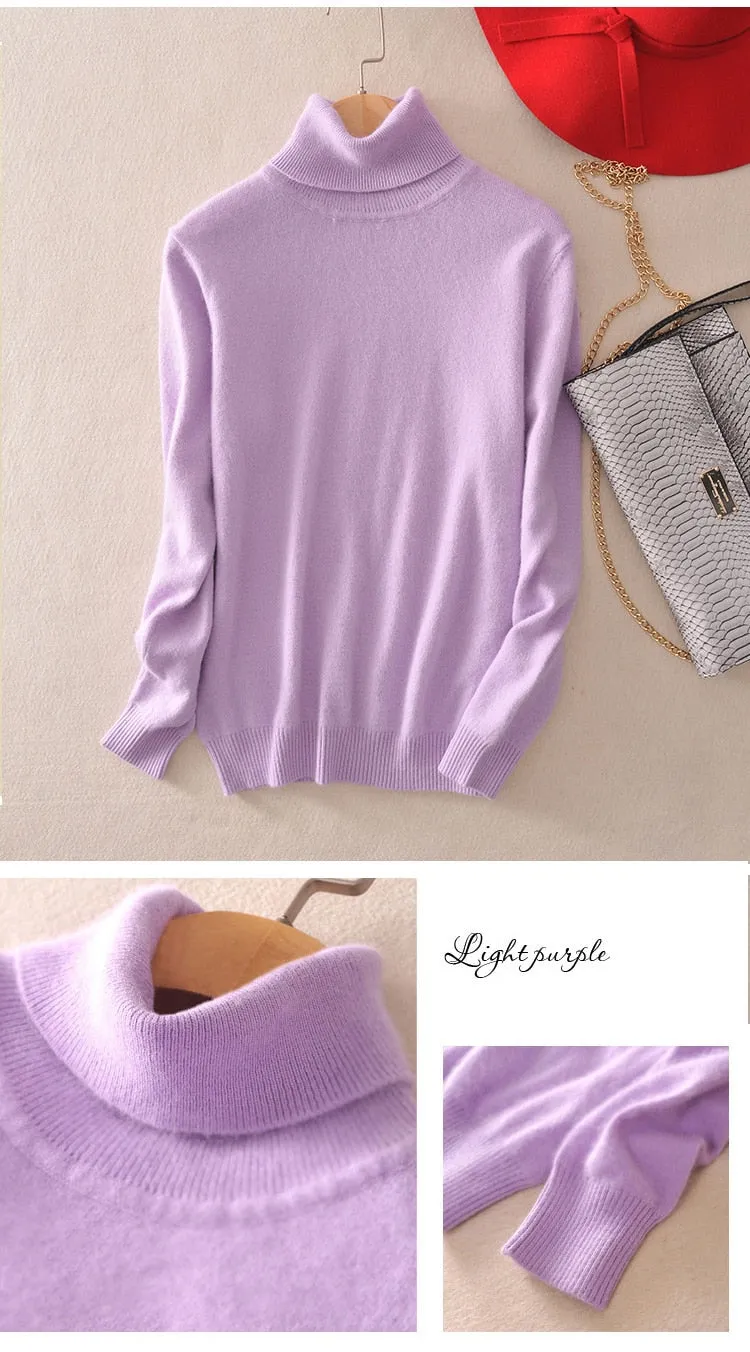 VenusFox Cashmere Turtleneck Knitted Sweater