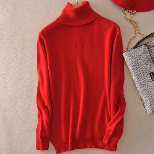 VenusFox Cashmere Turtleneck Knitted Sweater