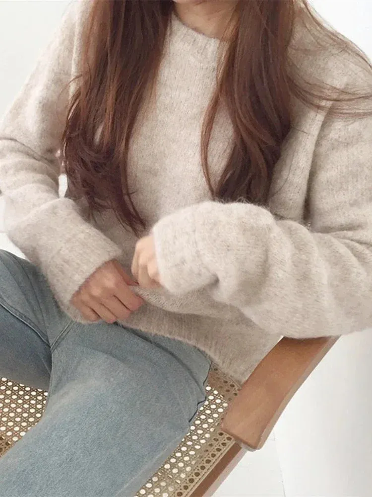 Warm Knitted Long Sleeve Fall Elegant Sweater