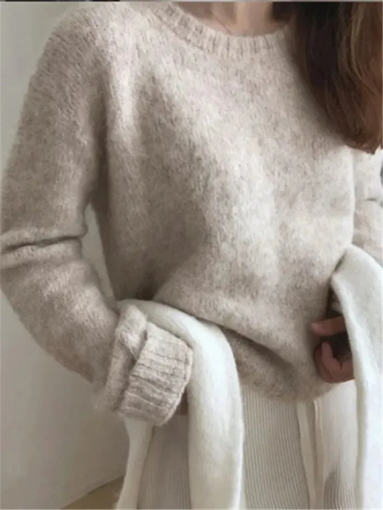 Warm Knitted Long Sleeve Fall Elegant Sweater