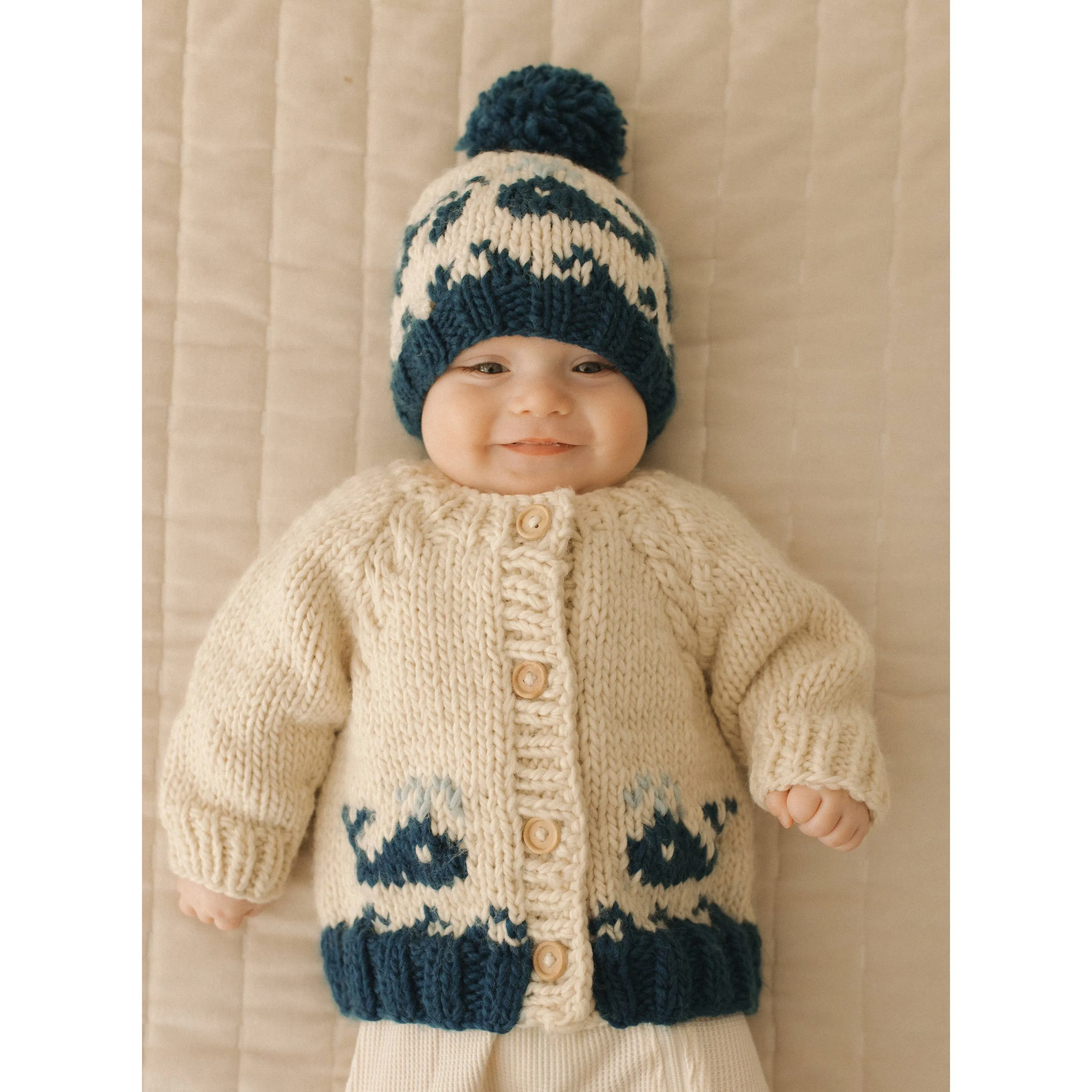 Whale Knitted Cardigan Baby Sweater