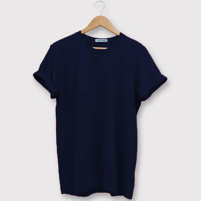 White and Navy Blue Half sleeves Round Neck T Shirt Combo (Pack Of 2) by Lazychunks