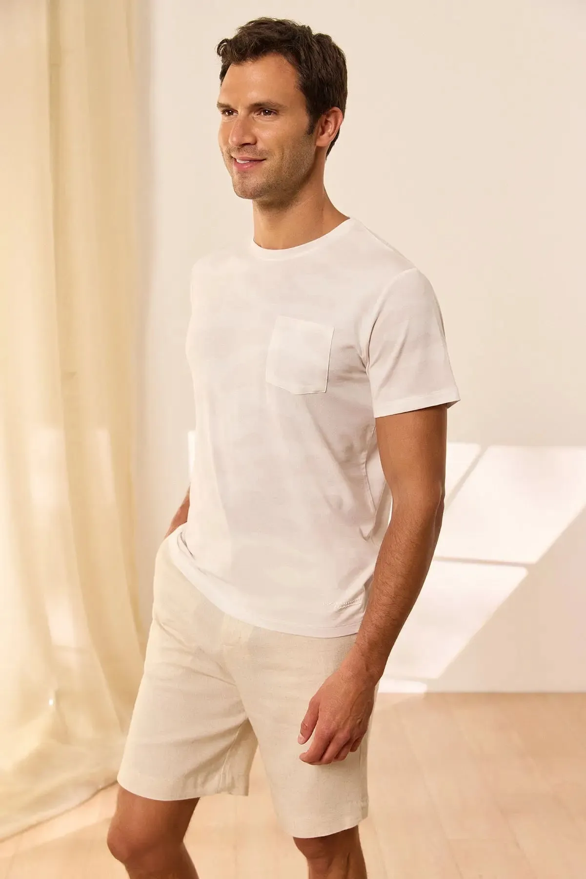 White Gray Modal Fersatile Men's T-Shirt