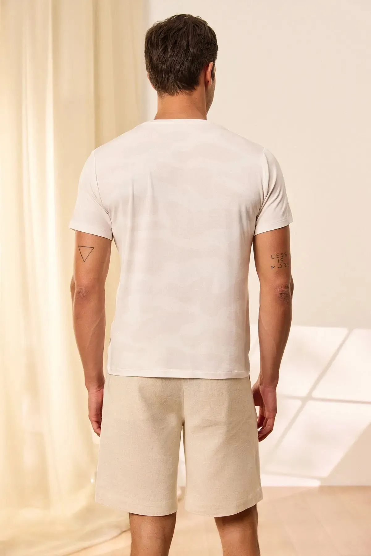 White Gray Modal Fersatile Men's T-Shirt