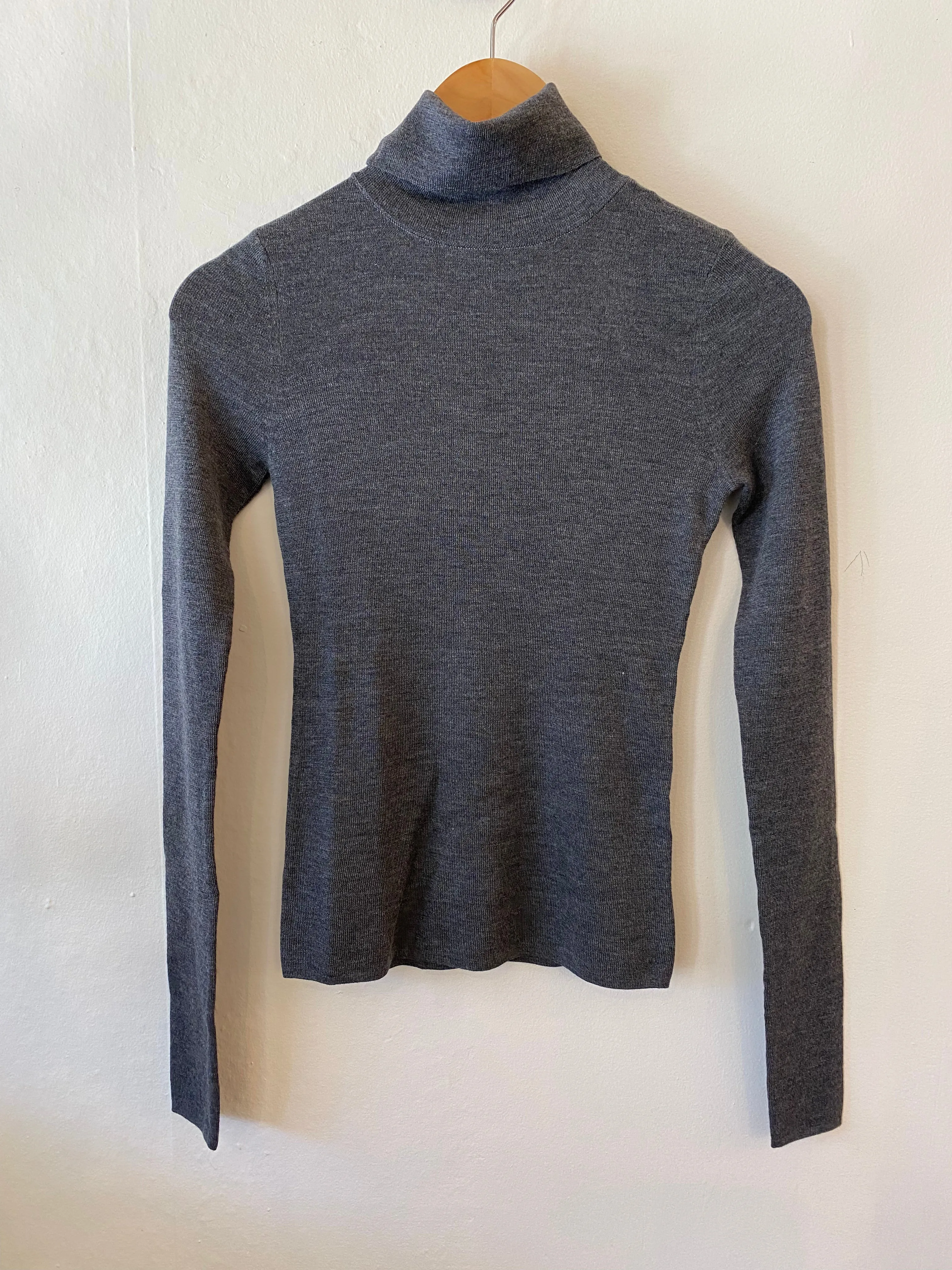 White   Warren Superfine Merino Fitted Turtleneck 21027